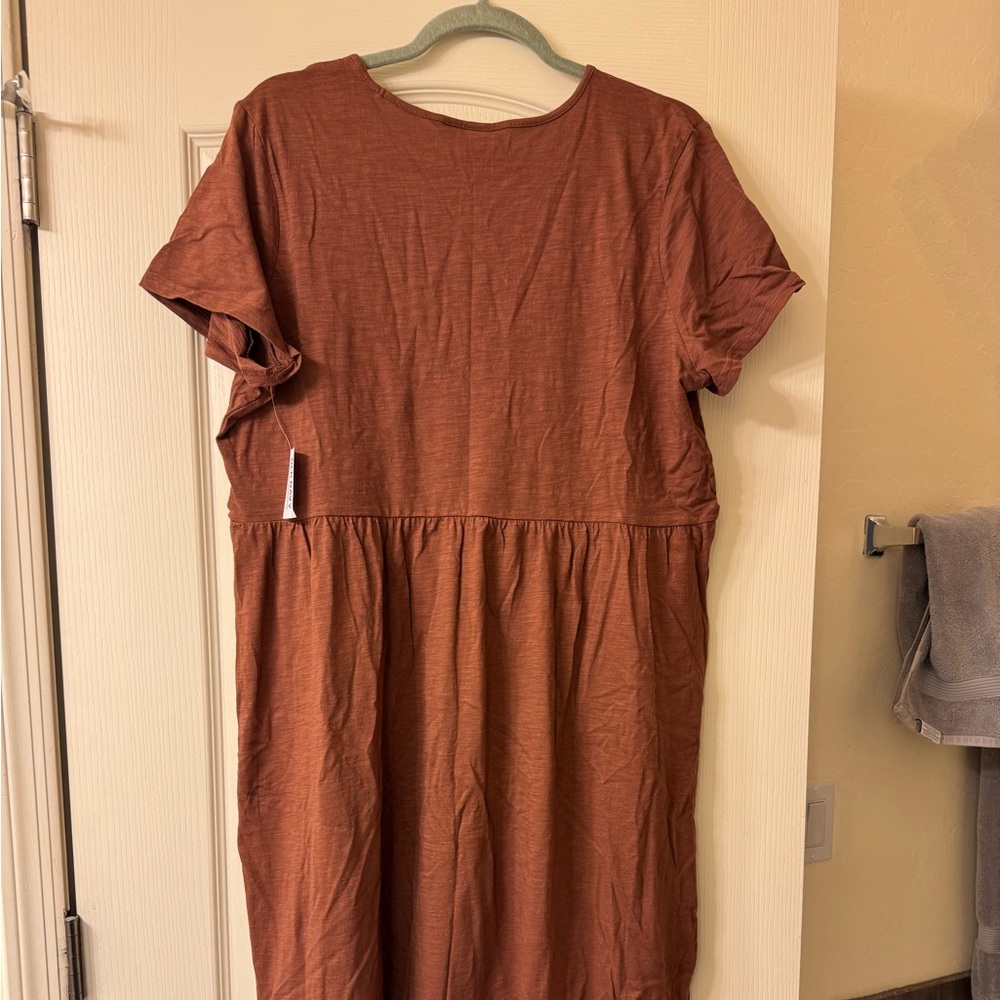 Old Navy Orange Crew Neck Midi Sundress